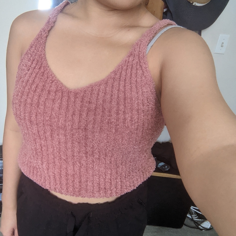 Fuzzy crop top in size M/L - Anthropologie